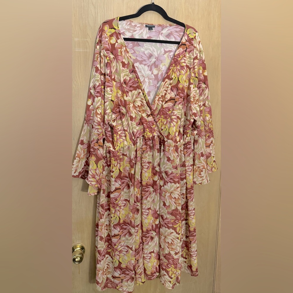 Torrid Mini Chiffon And Studio Knit Surplice Dress